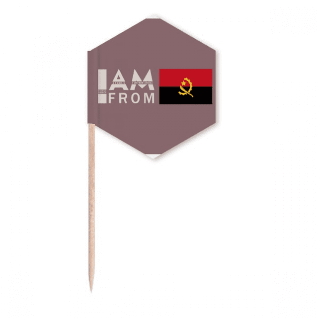 I Am From Angola Art Deco Fashion Toothpick Flags Cupcake Picks Party Celebration