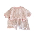 thumbnail image 1 of Lindo Conjunto de Verano Niñas Niños Pijamas de Manga Corta Pantalones Cortos Estilo Princesa Casa Desgaste, Tela de Caballería de Seda Fresca Suave, Ropa de Aire Acondicionado, 1 of 5