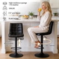 thumbnail image 4 of FIRAVOE Bar Stools Set of 4 (High Back)(24"-33" Adjustable) Counter Height Bar Stools, Modern Swivel Barstools Bar Chairs for Kitchen Island, Black, 4 of 9