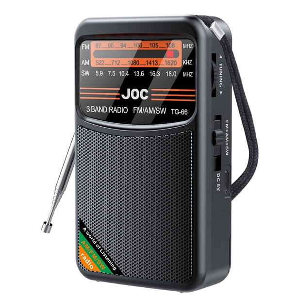 Mini Radio Portátil FM AM SW Banda Completa La Mejor Recepción para Personas Mayores (TG66) Color
