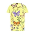 thumbnail image 6 of Odbmxy T-Shirt Women Summer Short Sleeve Womens Tops Trendy Dressy Daily Leisure Butterfly Print Comfortable Tops,Yellow 2XL, 6 of 6