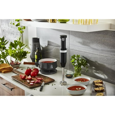 KitchenAid - Cordless Variable Speed Hand Blender with Chopper and Whisk attachment - KHBBV83 - Black Matte