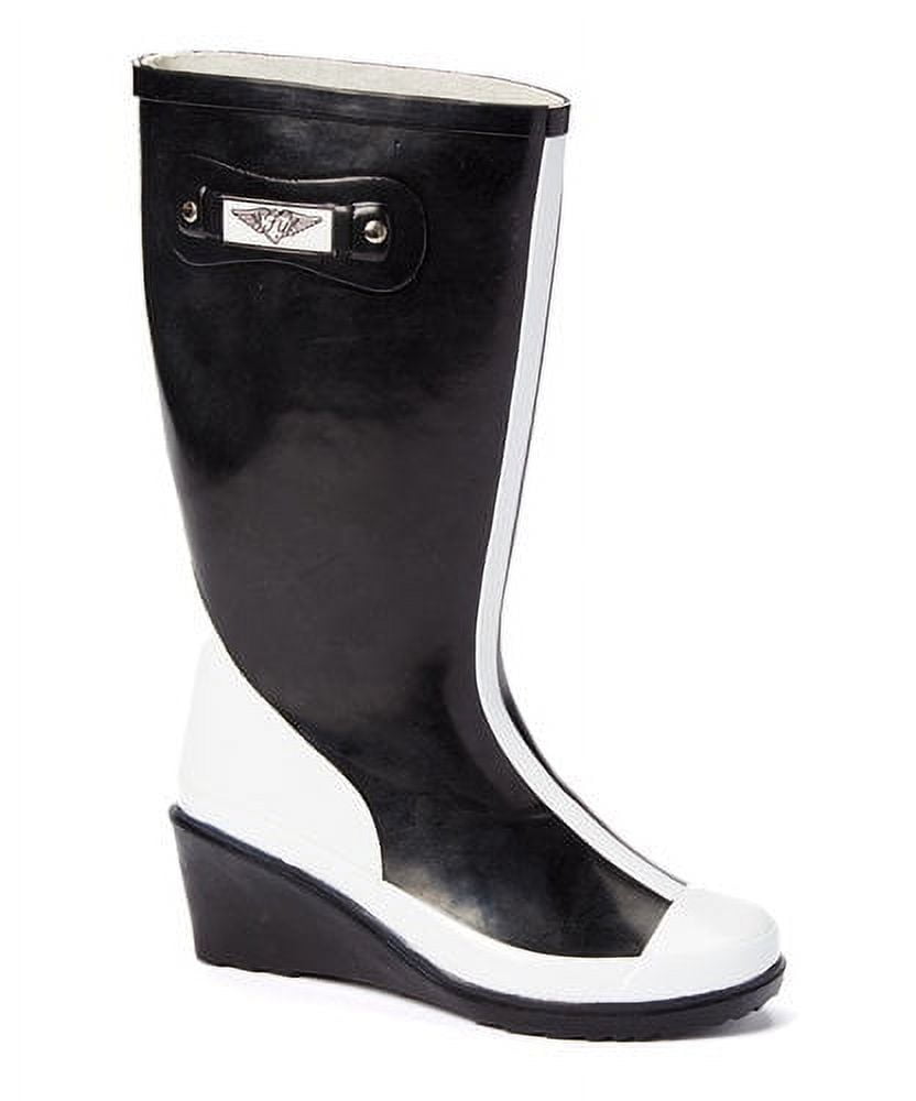 Forever Young Women's Rain Boots, Grey & Beige, Size 10