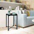 thumbnail image 6 of [US IN STOCK] End Table,Folding Metal Side Table Waterproof Small Coffee Table Sofa Side Table with Removable Tray for Living Room Bedroom Balcony and Office, 6 of 7