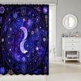 thumbnail image 2 of Manfei Celestial Moon Stars Shower Curtain 72Wx78L,Cartoon Starry Sky Bath Curtain,Dark Purple, 2 of 5