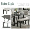 thumbnail image 6 of EUROCO 6-Piece Dining Table and Chair Set with Special-shaped Legs and Foam-covered Seat Backs&Cushions for Dining Room, 6 of 7