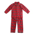 thumbnail image 3 of Conjuntos de pijamas navideños para niños y niñas, ropa de estar por casa, ropa de bebé, pijamas a cuadros de franela 100 % algodón, pijamas a juego para hermanos, 3 of 5