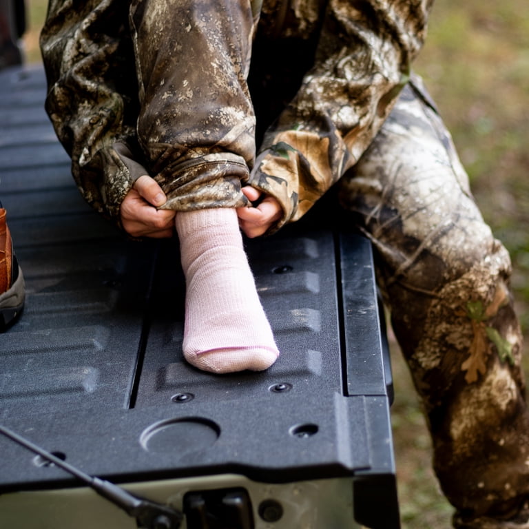 Realtree Women's Merino Wool Hiking Crew Socks, Pink photo 8