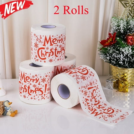 KOYPTL 2 Rolls Christmas Toilet Paper Two-layer Christmas Chimney Paper Funny Disposable Napkin Paper Holiday Party Supplies Christmas Santa Decorations for Table Bathroom Home Decor KOYPTL 2 Rolls Christmas Toilet Paper Two-layer Christmas Chimney Paper Funny Disposable Napkin Paper Holiday Party Supplies Christmas Santa Decorations for Table Bathroom Home Decor
