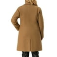 thumbnail image 4 of Agnes Orinda Women's Plus Size Coat Notched Lapel Single Breasted Long Winter Outerwear Coats with Pockets 1X Camel, 4 of 9