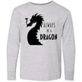 thumbnail image 3 of Inktastic Always Be a Dragon Long Sleeve Youth T-Shirt, 3 of 5