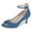 Blue, variant on Women Sexy Peep Toe Elegant Kitten Low Heel Sandals Trendy Ankle Unique Buckle Straps Pumps Party Shoes Size 11 Red