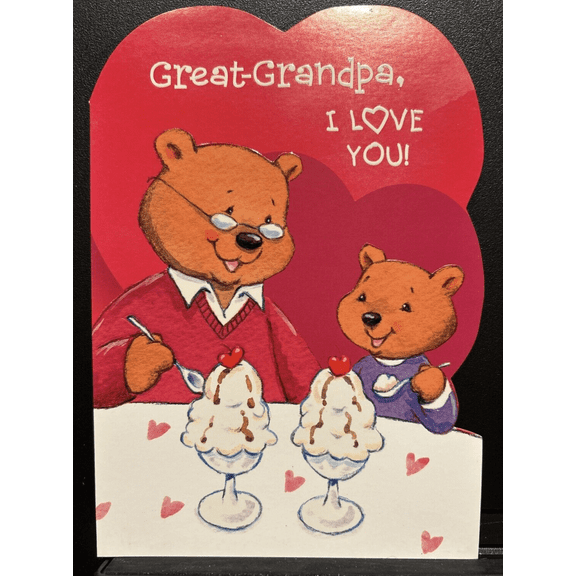 Happy Valentine's Day Great-Grandpa Greeting Card w/Envelope