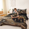 thumbnail image 4 of Manfei Wild Bear 7-Piece Twin Bedding,Snow Mountain Pine Bedding Comforter Set,Brown,Black Reversible, 4 of 7