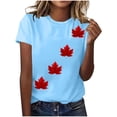 thumbnail image 1 of Tops de Cuello Redondo para las Mujeres Nuevo Suéter de Manga Corta, Camiseta de Poliéster Impresa Casual, 1 of 3