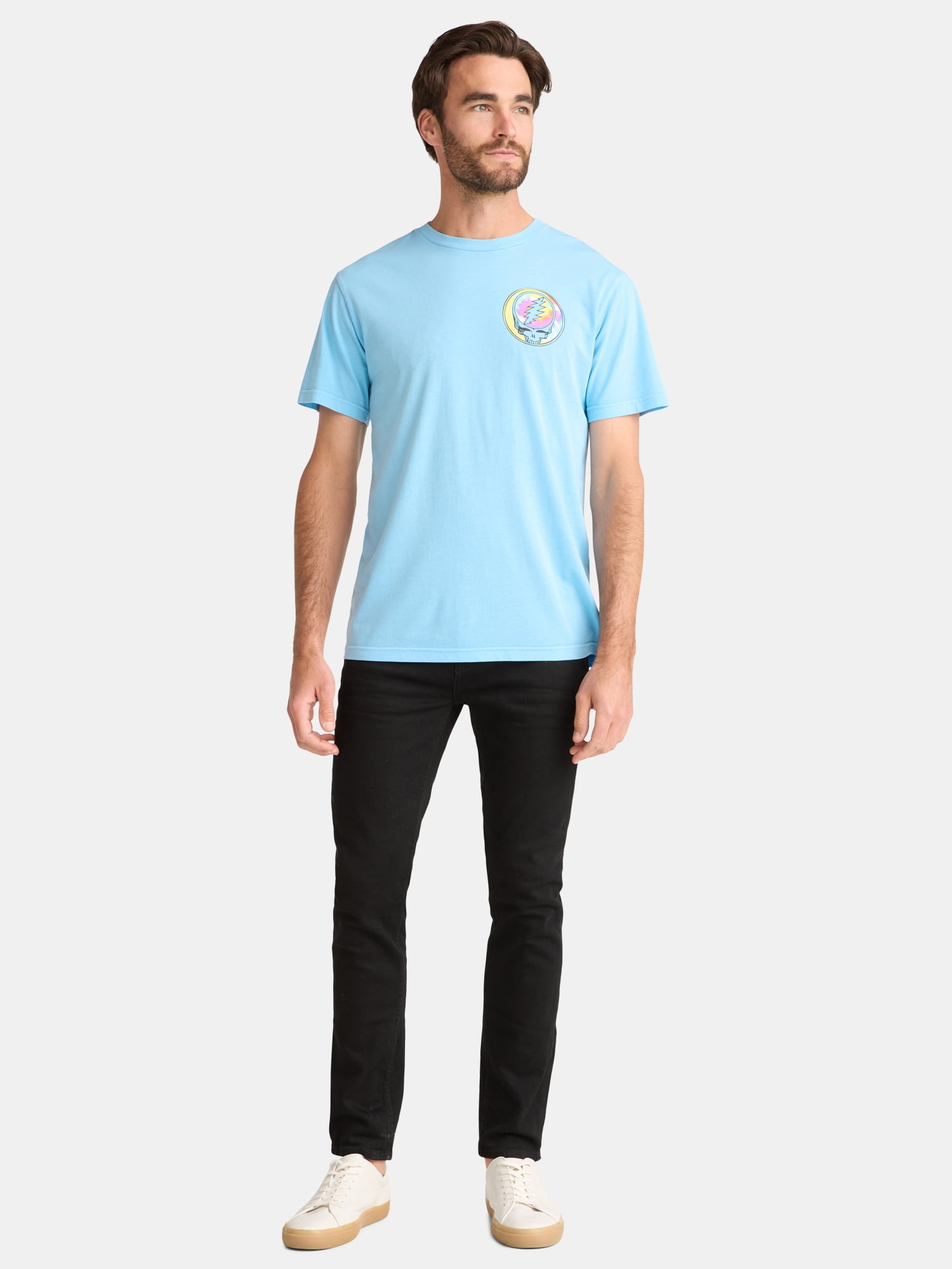 Grateful Dead Men's and Big Men's Rainbow Skull Graphic Tee, Sizes S-3XL