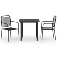 thumbnail image 3 of vidaXL Patio Dining Set Black Glass and Steel Seat 3/5/7/9 Piece Multi Sizes, 3 of 19