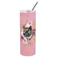 thumbnail image 3 of Akita Pink Flowers Double Walled Stainless Steel 20 oz Skinny Tumbler, 3 of 4