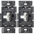 thumbnail image 1 of Interruptor de intensidad Lutron Toggler LED+ de 150 W, unipolar y 3 vías, paquete de 2, 1 of 9