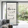 thumbnail image 3 of Farmhouse Butterfly Privacy Window Film, Decorative Frosted Glass Window Film, Rustic Retro Wooden Striped Reusable Peel and Stick Static Cling for Home Bathroom Office Glass Door 35.4"x78.7", 3 of 8