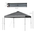 thumbnail image 6 of Outsunny 10' x 10' Pop Up Canopy Tent, Instant Sun Shelter with 3-Level Adjustable Height, Top Vents and Wheeled Carry Bag for Outdoor, Garden, Patio, Gray, 6 of 8