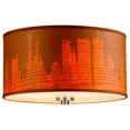 thumbnail image 4 of Woodbridge Lighting Drum Veneer 3-light Metal Cityscape Ceiling Mount in Brass, 4 of 5