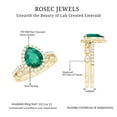 thumbnail image 6 of Rosec Jewels Womens 2.50 CT Created Emerald Solitaire Rings Set with Diamond, Teardrop Ring for Her, 14K Yellow Gold, US 4.50, 6 of 7