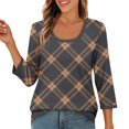 thumbnail image 4 of Cilsoka 3/4 Sleeve T Shirts for Women Long Sleeve V Neck Shirts for Women Deep Womens 3/4 Sleeve Blouses Dressy Sexy Tops for Women Plus Size 3/4 Length Sleeve Womens Tops for Work My Orders, 4 of 5