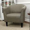 thumbnail image 3 of Fox Hill Trading Traditional Fabric Solid Print Armchair, Taupe Brown, 3 of 6