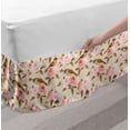 thumbnail image 2 of Floral Bed Skirt, Victorian Style Image of Rose Flowers with Leaves and Little Sparrow Birds, Elastic Bedskirt Dust Ruffle Wrap Around for Bedding Decor, 4 Sizes, Champagne Multicolor, by Ambesonne, 2 of 2