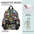 thumbnail image 5 of Football and Sneaker Black Pattern Cute School Backpack Bag for School with Padded Back and Adjustable Shoulder Straps 15.25"x11.5"x5.25", 5 of 5