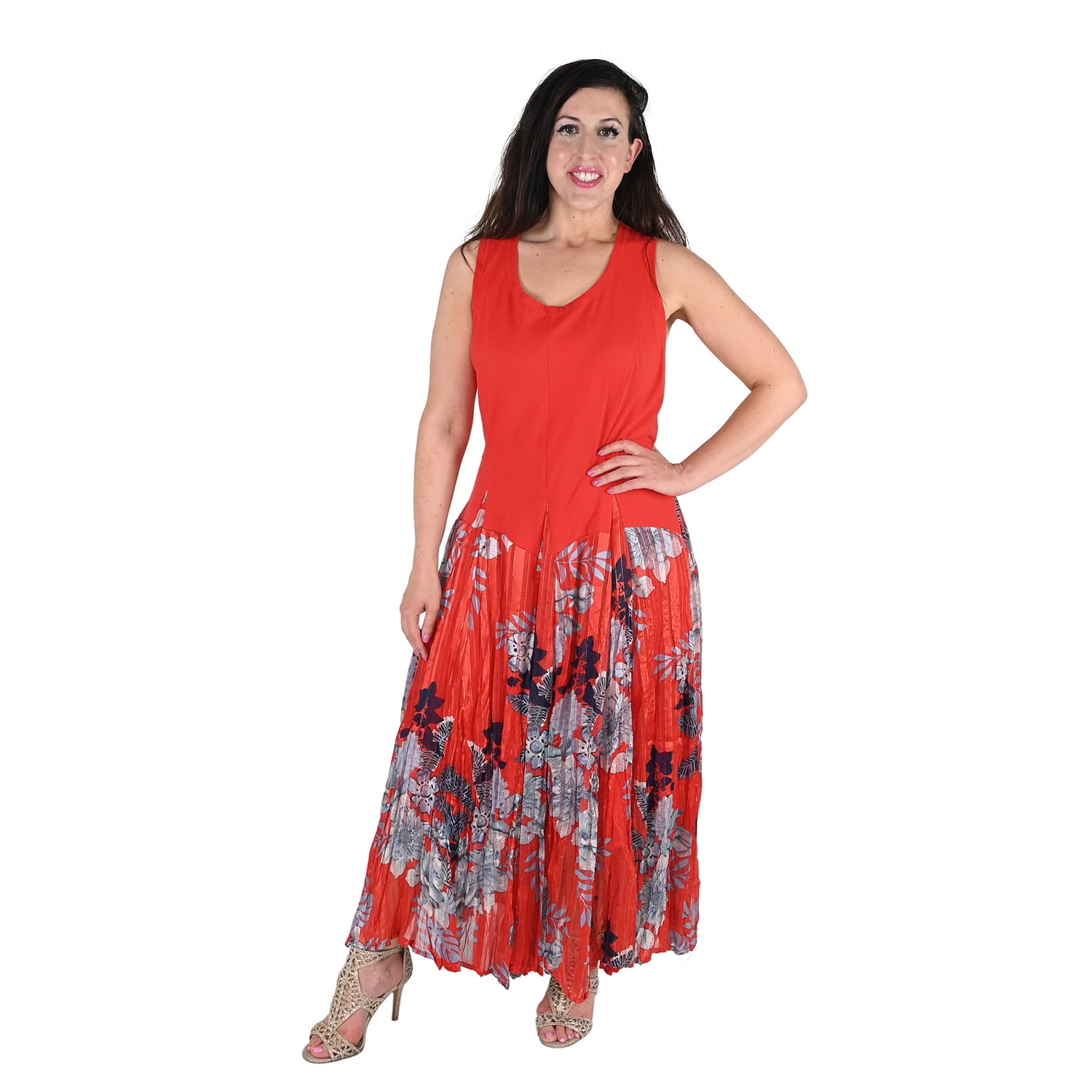 KAKTUS Sleeveless Red Blue Floral 