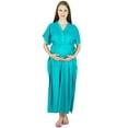 thumbnail image 1 of Bimba Maternity Hospital Kaftan With Belt Rayon Nursing Night Gown| Front & Back Buttons, 1 of 9