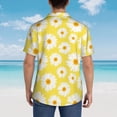 thumbnail image 3 of Lsque Daisies Flowers pattern Hawaiian Shirt for Men, Unisex Summer Beach Casual Short Sleeve Button Down Shirts-Small, 3 of 9