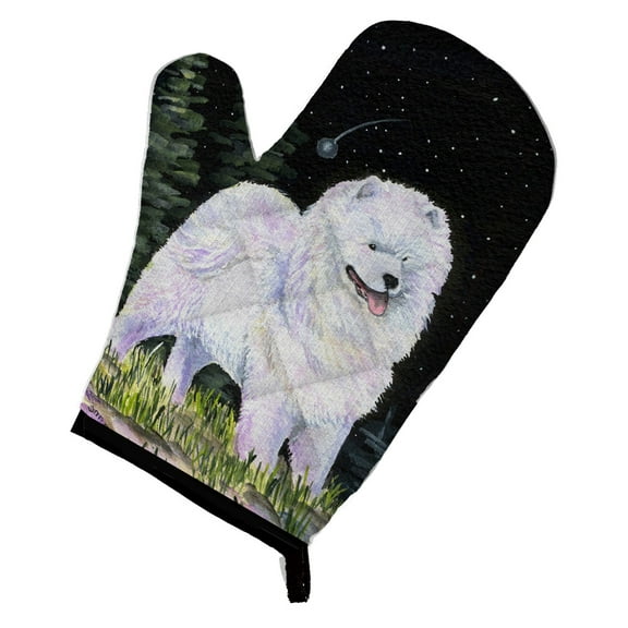 Starry Night Samoyed Oven Mitt