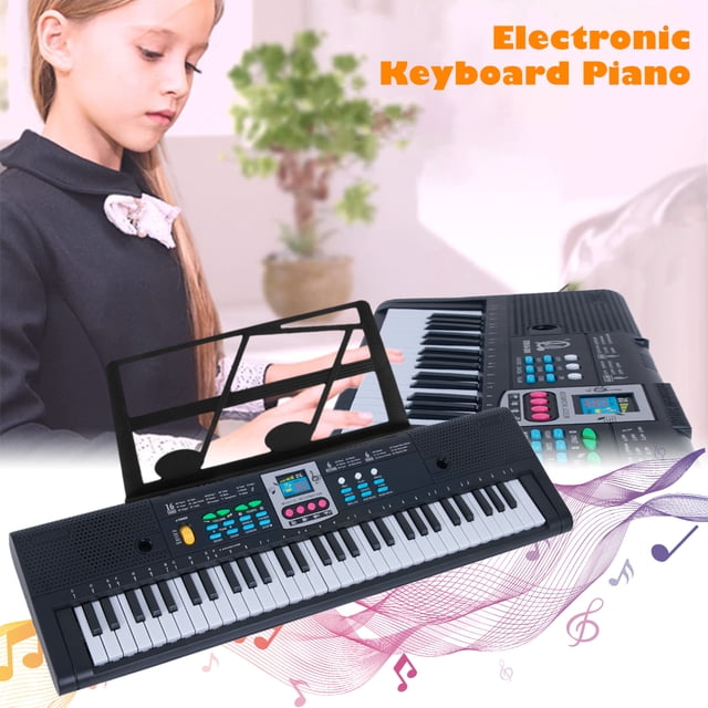 Teclado eléctrico de inicio rápido de 61 teclas, reproducción de grabación, piano electrónico, 2 métodos de potencia, teclado musical para inspirar talentos musicales, teclado, piano, kit de iniciació Muyoka Hogar
