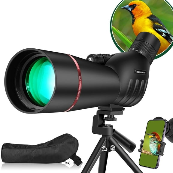 25-75 X 80 Spotting Scope with Tripod Phone Adapter Monocular Telescope Spotting Scopes for Target Shooting Hunting Bird Watching