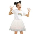 thumbnail image 2 of HAiming Girls Layered Tulle Skirts Princess Dress Elastic Waist Layered Mesh Lace Tiered Skirt Birthday Party Outfits, 2 of 6