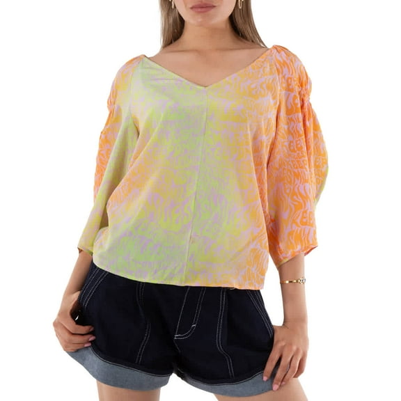 Stella McCartney Ladies Orchid Tie-Dyed V-Neck Blouse, Brand Size 40 (US Size 6)