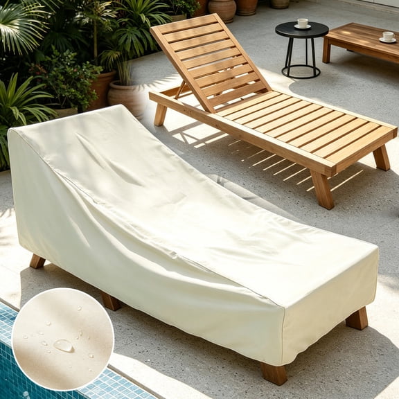 Lounge Chair Cover, Sun Lounge Chair Cover, Waterproof Recliner Protective Cover for Patio, Garden & Courtyard(82.7"x29.5")