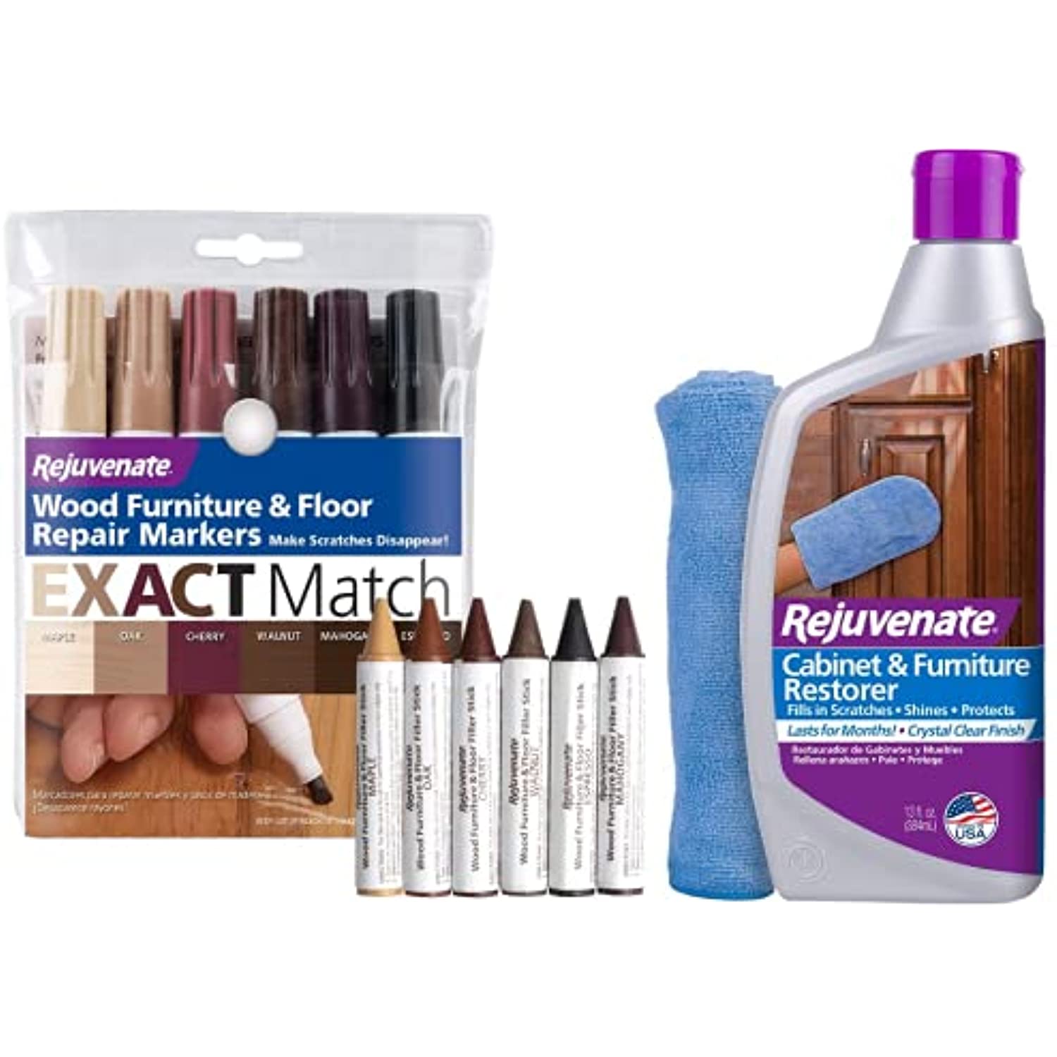 Rejuvenate New Improved Colors Wood Furniture & Floor Repair Markers