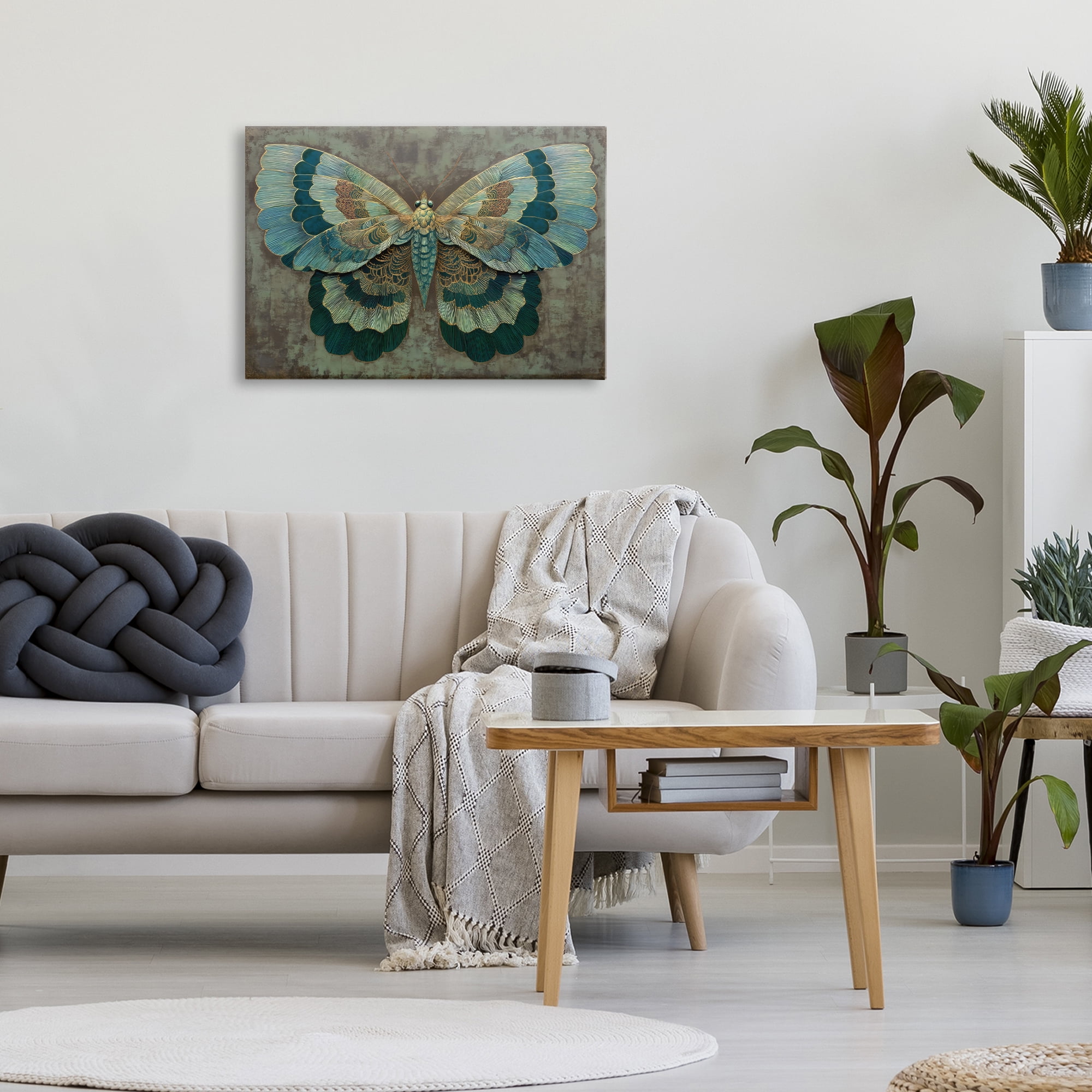Stupell Industries Golden Jewel Butterfly Canvas Wall Art, design by Petal Prints Design