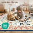 thumbnail image 4 of ODIKA 6'x9' Washable Area Rug Easy Care, Non-Shedding, Starfish Nautical Coral Lattice Icons Bathroom Ocean Seashell for Queen Size Bedroom Under Bed Master Suite, 4 of 7