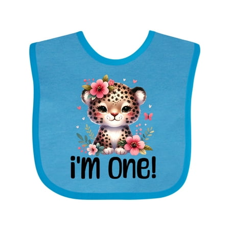 

Inktastic 1st Birthday Girl Leopard Girls Baby Bib