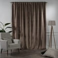 thumbnail image 3 of 3S Brother's Extra Long Solid Luxury Matte Velvet Soft Curtain Coffee Single Panel Hanging Back Tap & Rod Pocket Home Décor 5-25 Feet Custom Made Curtains -Made in Turkey Each(52"x180"), 3 of 7