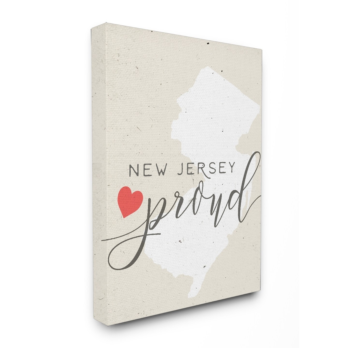 The Stupell Home Decor Collection Proud with Heart Stretched Canvas Wall Art
