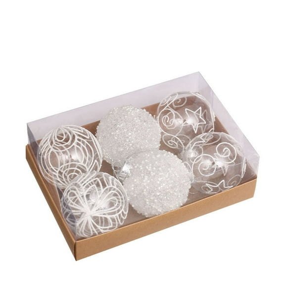 6 Pcss Christmas Mini Christmas Balls Tree Ornament Balls Ornament Pendant Party Supplies Large Ornaments Balls Tree Christmas Decorations Clearance Hanging Plastic6 Pcs