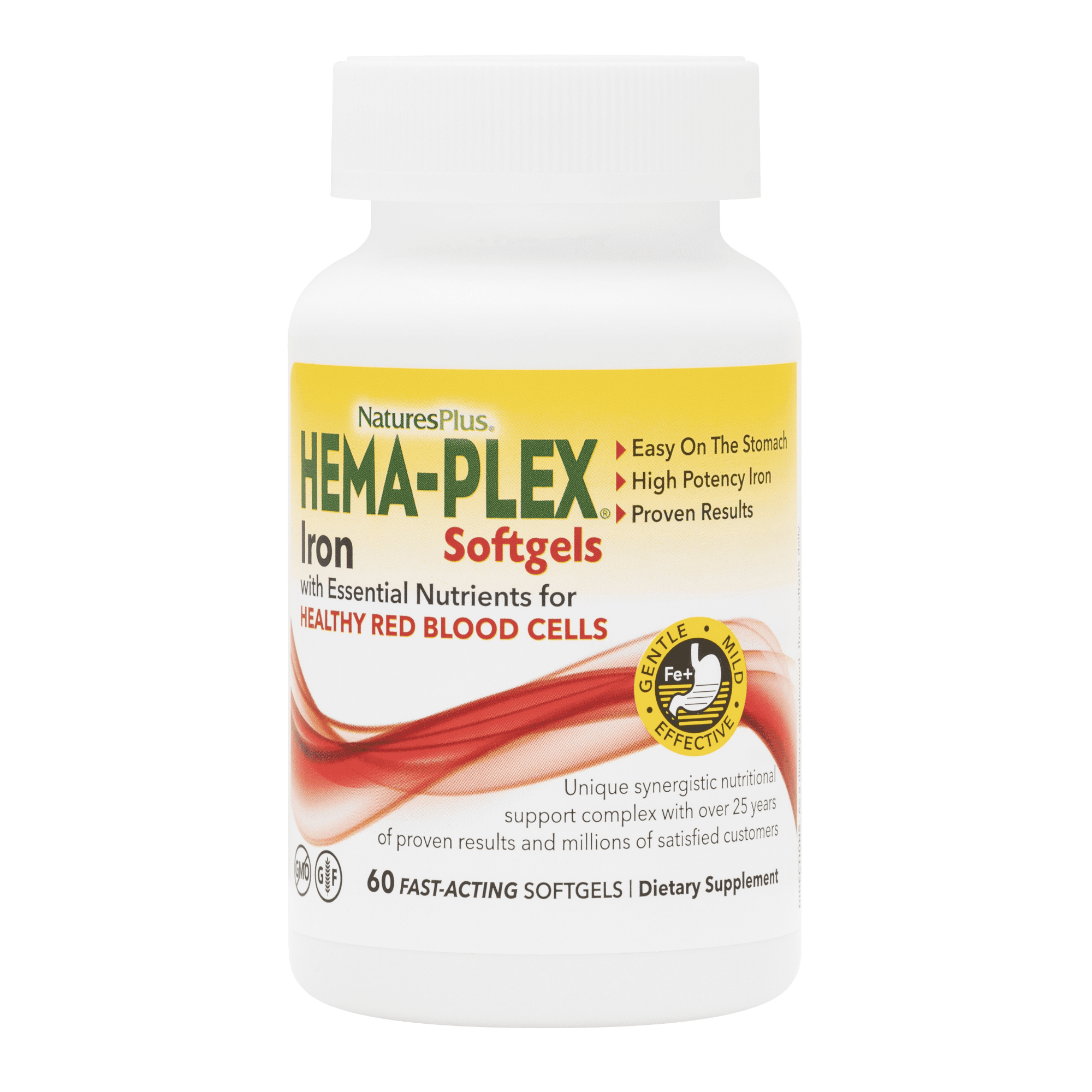 NaturesPlus Hema-Plex Iron - 60 Fast-Acting Softgels - 20 Servings