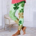 thumbnail image 2 of QATAINLAV St Patricks Day Leggings for Women Irish Shamrock Print Yoga Pants High Wasited Tummy Control Workout Tights Green XL, 2 of 6