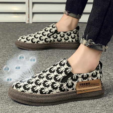 

2024 Summer New Lefu Shoe Cover Foot Lazy Shoes Men‘s Old Beijing Cloth Shoes One Pedal Doudou Fashionable Men‘s Shoes